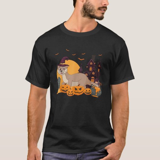 Otter Halloween pompoen T-shirt (Voorkant)