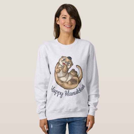 Otter Hanukkah T-Shirt Sweatshirt (Voorkant volledig)