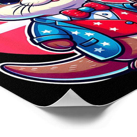 Otter Happy 4 juli Onafhankelijkheidsdag Mannen Vr Poster (Hoek)