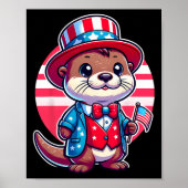 Otter Happy 4 juli Onafhankelijkheidsdag Mannen Vr Poster (Voorkant)