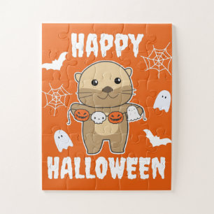 Otter Happy Halloween Pumpkin Bat Costume Jigzaag Legpuzzel