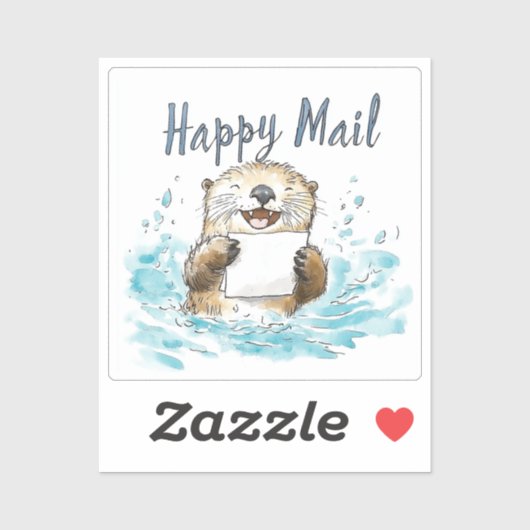 Otter Happy Mail Sticker (Vel)