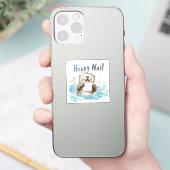 Otter Happy Mail Sticker (Telefoon)