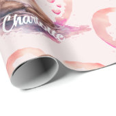 Otter Heart Waterverf Naam toevoegen Cadeaupapier (Rol Hoek)