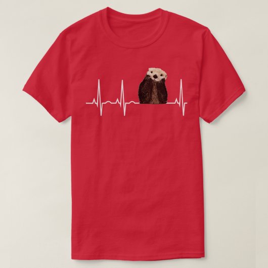 Otter Heartbeat Shirt Cute Otter Lover Gift T-shir (Design voorkant)