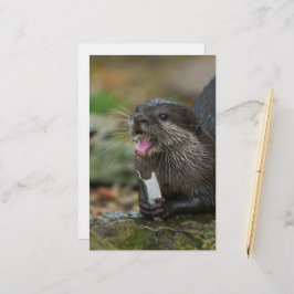 Otter heeft zijn vis briefpapier
