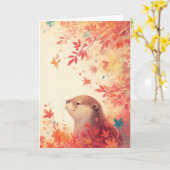 Otter Herfst Wonder Kaart (Gele Bloem)