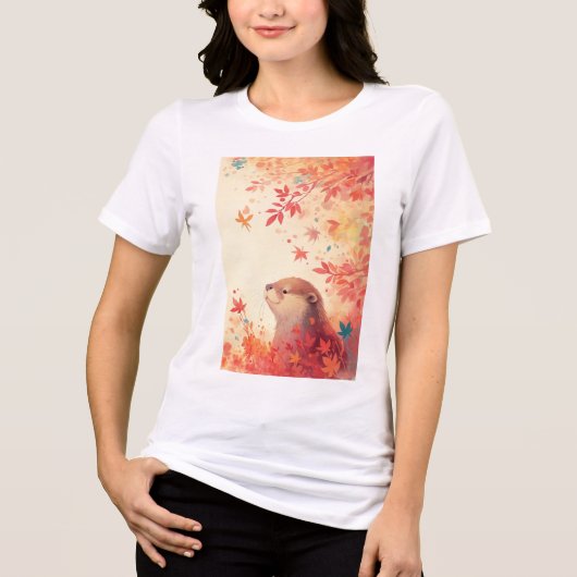 Otter Herfst Wonder Tri-Blend Shirt (Voorkant)