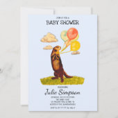 otter Holding Colorful Balloons Uitnodiging (Voorkant)