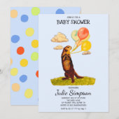  otter Holding Colorful Balloons Uitnodiging (Voorkant / Achterkant)