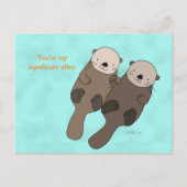 Otter Holding Hands Briefkaart Cute Otter Couple (Voorkant)