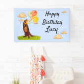 Otter Holding Party Balloons Banner (Insitu)