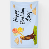 Otter Holding Party Balloons Banner (Verticaal)