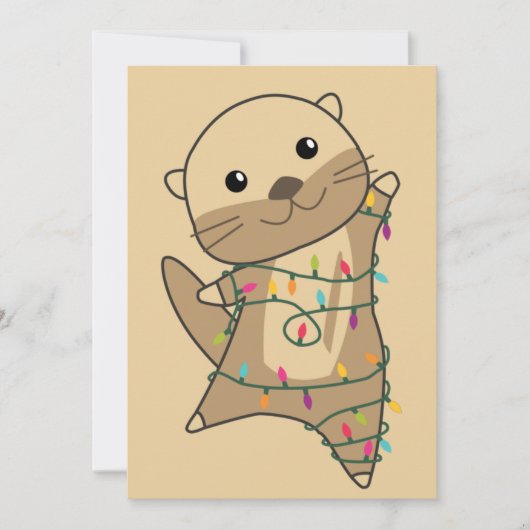 Otter Holiday Feestdagenkaart (Voorkant)