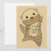 Otter Holiday Feestdagenkaart (Voorkant / Achterkant)