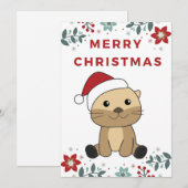 Otter Holiday Feestdagenkaart (Voorkant / Achterkant)