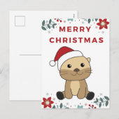 Otter Holiday Feestdagenkaart (Voorkant / Achterkant)