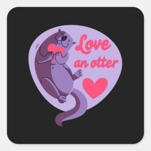 Otter: hou van een otter-liefde een andere vierkante sticker