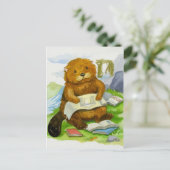 Otter houdt van lezen van Briefkaart (Staand voorkant)