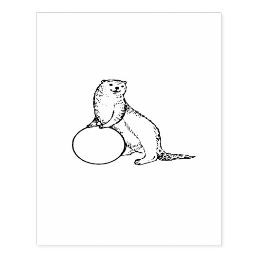 Otter Hout Kunststempel Rubberstempel (Afrduk)