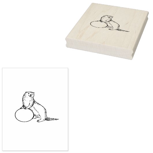 Otter Hout Kunststempel Rubberstempel (Gestempeld)