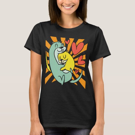 Otter Hugging T-shirt (Voorkant)