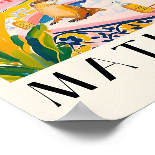 Otter in badkuip Art Print, Henri Matisse Wall Art Poster (Hoek)