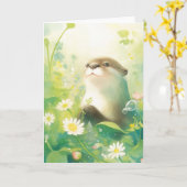 Otter in de Bloeiende Weide Kaart (Gele Bloem)