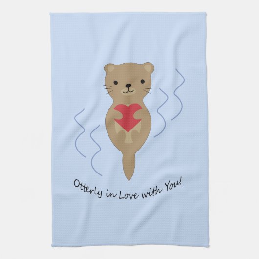 Otter in de liefde met jou Otter Theedoek (Verticaal)