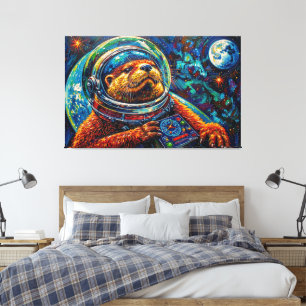OTTER IN DE RUIMTE-5 CANVAS AFDRUK