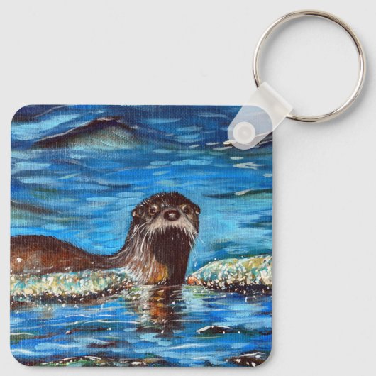 Otter in de Waves-Sleutelhanger Sleutelhanger (Achterkant)