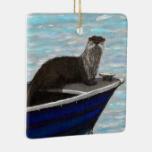 Otter in een boot schilderij keramisch ornament (Rechts)