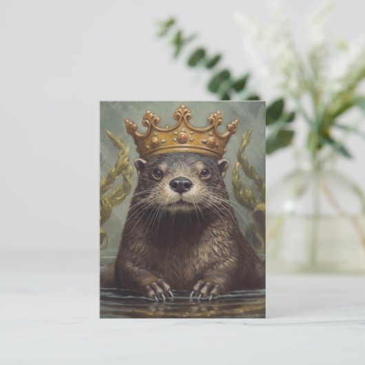 Otter in een kroon briefkaart (Staand voorkant)
