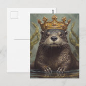 Otter in een kroon briefkaart (Voorkant / Achterkant)