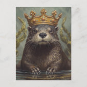 Otter in een kroon briefkaart (Voorkant)