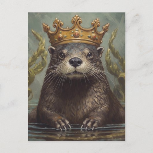 Otter in een kroon briefkaart (Voorkant)
