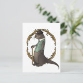 Otter in een Pet met Waistcoat en Bowler Briefkaart (Staand voorkant)