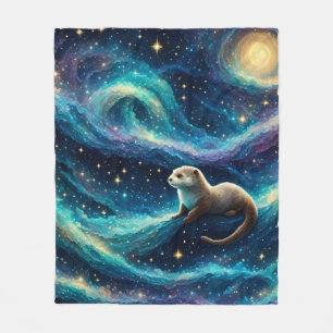 Otter in een Sterrennacht Oceaan Fleece Deken
