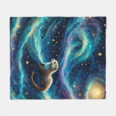 Otter in een Sterrennacht Oceaan Fleece Deken (Voorkant (Horizontaal))