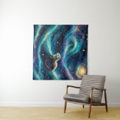 Otter in een Sterrennacht Oceaan Wandkleed (In Situ (horizontaal))