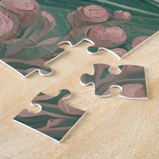 Otter in een Sterrennacht Ocean Sage en Roos Kleur Legpuzzel (Zijkant)