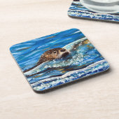 Otter in het Zee Schilderen Bier Onderzetter (Linkerzijde)