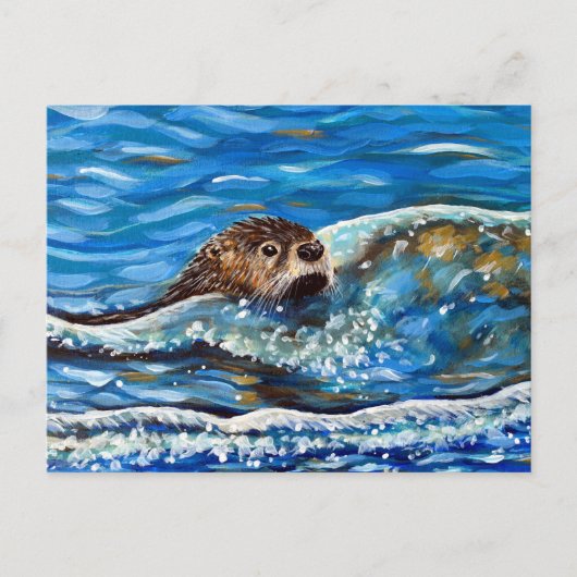 Otter in het Zee Schilderen Briefkaart (Voorkant)