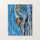 Otter in het Zee Schilderen Legpuzzel (Verticaal)