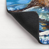 Otter in het Zee Schilderen Muismat (Hoek)