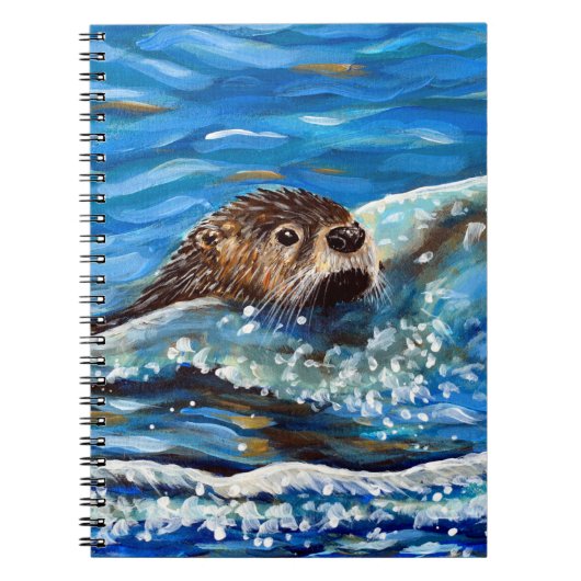 Otter in het Zee Schilderen Notitieboek (Voorkant)