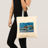 Otter in het Zee Schilderen Tote Bag (Voorkant (product))