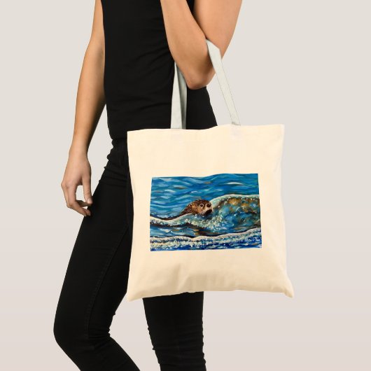 Otter in het Zee Schilderen Tote Bag (Voorkant (product))