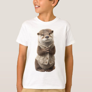Otter in trui met kabelsteek voor kinderen t-shirt
