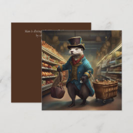 Otter in verkleed aan de Supermarkt SqGC Feestdagenkaart